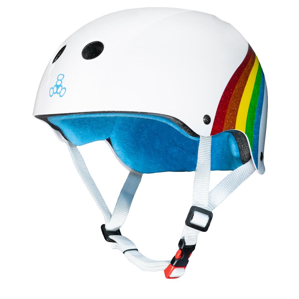 The Certified Sweatsaver Helmet Rainbow Sparkle/White - Roller Skates / Derby City Skates