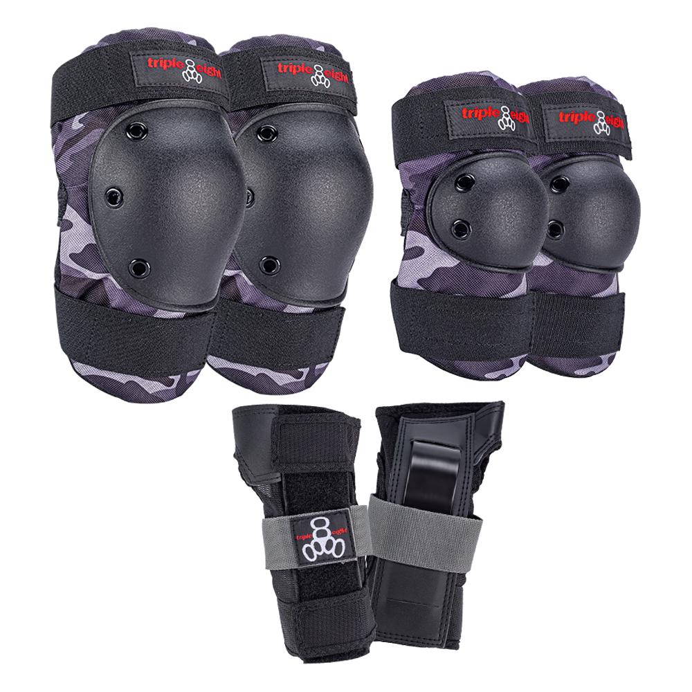 SAVER SERIES PADS 3 - PACK - Charcoal Camo - Roller Skates / Derby City Skates