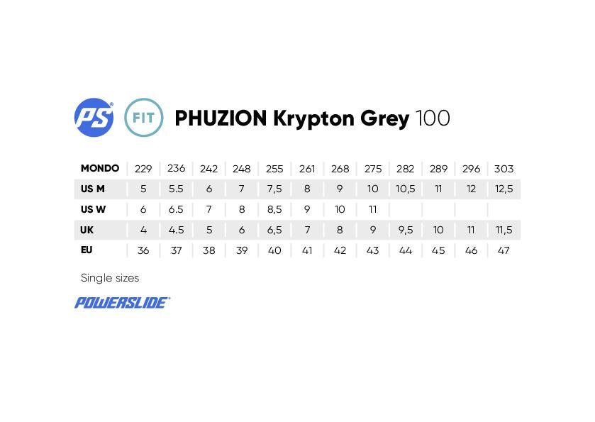 Phuzion Krypton Grey 100 - Roller Skates / Derby City Skates