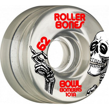 Rollerbones Bowl Bombers Wheels 62mm 101A 8pk Clear - Roller Skates / Derby City Skates