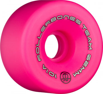 Rollerbones Team Logo 62mm 101A 8pk Pink - Roller Skates / Derby City Skates