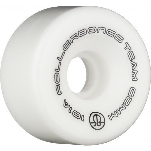 Rollerbones Team Logo 62mm 101A 8pk White - Roller Skates / Derby City Skates