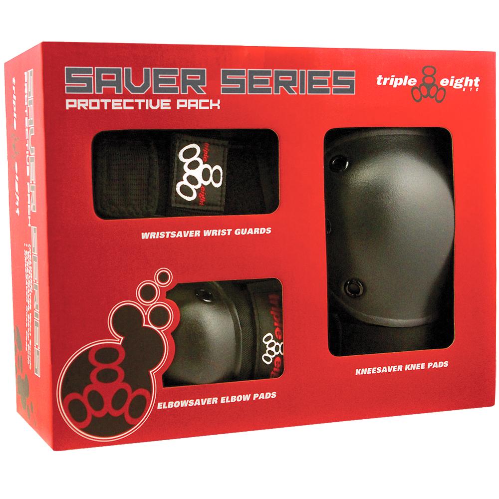 SAVER SERIES PADS 3-PACK Black - Roller Skates / Derby City Skates